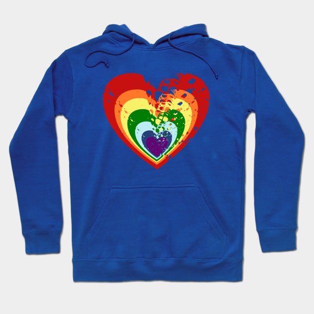 Rainbow Heart Hoodie by KateQR